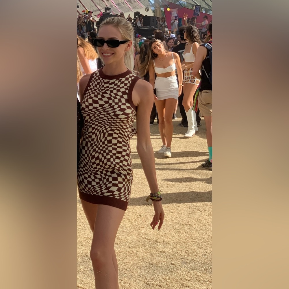 Urban outfitters open back checkered dress